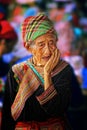 Elderly ethnic woman at the Bac Ha Market in Vietnam