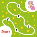 Elderly fairy. Logic puzzle game. Learning words for kids. Find the hidden name. Education developing worksheet. Activity page for