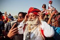 Elderly fashion model with white beard, India