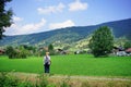 Senior Female Hiker admires the view in Bavaria, Germany