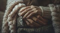 The Loving Elderly Hands.AI generated image Royalty Free Stock Photo