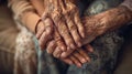 Elderly Hands in Unity.AI generated image Royalty Free Stock Photo