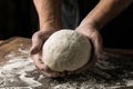 Elderly Hands Kneading Dough for Homemade Bread Royalty Free Stock Photo