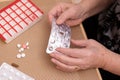 Elderly Hands Sorting Pills