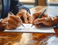 Elderly Hands Writing Notes on Paper in a Cozy Setting Royalty Free Stock Photo