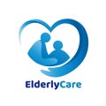 Elderly healthcare heart shaped logo, Nursing home sign