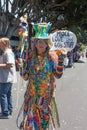 Elderly Hippie at thePasadena Doo Dah Rose Parade