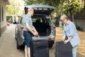 Elderly husband and wife going on holiday vacation Royalty Free Stock Photo