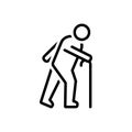 Black line icon for Elderly, aged and old Royalty Free Stock Photo