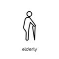 Elderly icon. Trendy modern flat linear vector Elderly icon on w