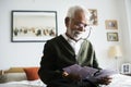 An elderly Indian man at the retirement house Royalty Free Stock Photo