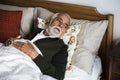 An elderly Indian man at the retirement house Royalty Free Stock Photo