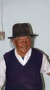 Elderly indigenous artisan in Ecuador