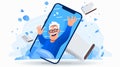 Elderly injures mobile app page onboard screen