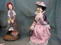 Elderly ladies` dolls for a walk. Exhibition of handmade dolls.