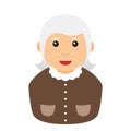 Elderly Lady Avatar Flat Icon on White