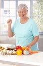 Elderly lady eating healthy Royalty Free Stock Photo