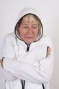 Elderly lady freeze Royalty Free Stock Photo