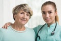Elderly lady with her doctor Royalty Free Stock Photo