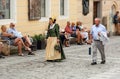 Elderly lady in national costume. Lower Austria, Europe.