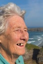 Elderly lady pensioner with dental problems and a tooth missing