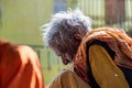 An elderly male Hindu pilgrim in Orchha