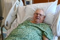 Elderly male hospital patient is happy Royalty Free Stock Photo