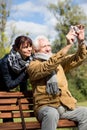 Elderly male taking photo Royalty Free Stock Photo