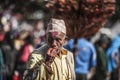 An elderly man on the streets of Kathmandu