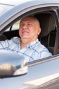 Elderly man in car. Royalty Free Stock Photo