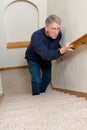 Elderly Man Climb Stairs, Scared, Confused Royalty Free Stock Photo