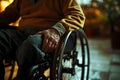 Elderly Man Contemplating in Wheelchair by Window