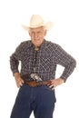 Elderly man cowboy pistol in pants Royalty Free Stock Photo