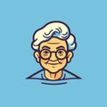 Elderly man with glasses. Vector illustration in cartoon style Royalty Free Stock Photo