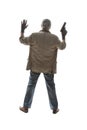 Elderly man with a gun surrenders Royalty Free Stock Photo