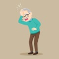 Elderly man with a headache
