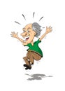 Elderly Man Jumping for Joy
