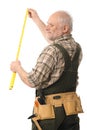 Elderly man measuring