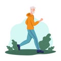 An elderly man runs in the Park