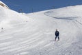 Elderly Man Skiing Snow Dolomites Royalty Free Stock Photo