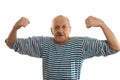 The elderly man in a stripped vest Royalty Free Stock Photo