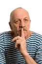 The elderly man in a stripped vest Royalty Free Stock Photo