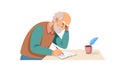 Elderly Man Thinking Contemplation Memory Reflection, vector design Generative AI Royalty Free Stock Photo