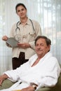Elderly man waiting for examination Royalty Free Stock Photo