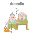Elderly man and woman with dementia in confused state of mind Royalty Free Stock Photo