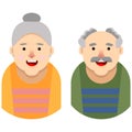 An elderly man and an elderly woman.Flat illustration.Cartoon style.Old people.Vector illustration Royalty Free Stock Photo