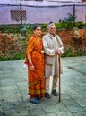 Elderly married couple at a buddhist temple complex in Kathmandu