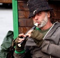 Elderly Musician Busking In Dingle Ireland Royalty Free Stock Photo