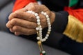 Elderly Muslim Arabic man praying.