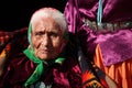 Elderly Navajo Native Woman Wearing Traditional Tu